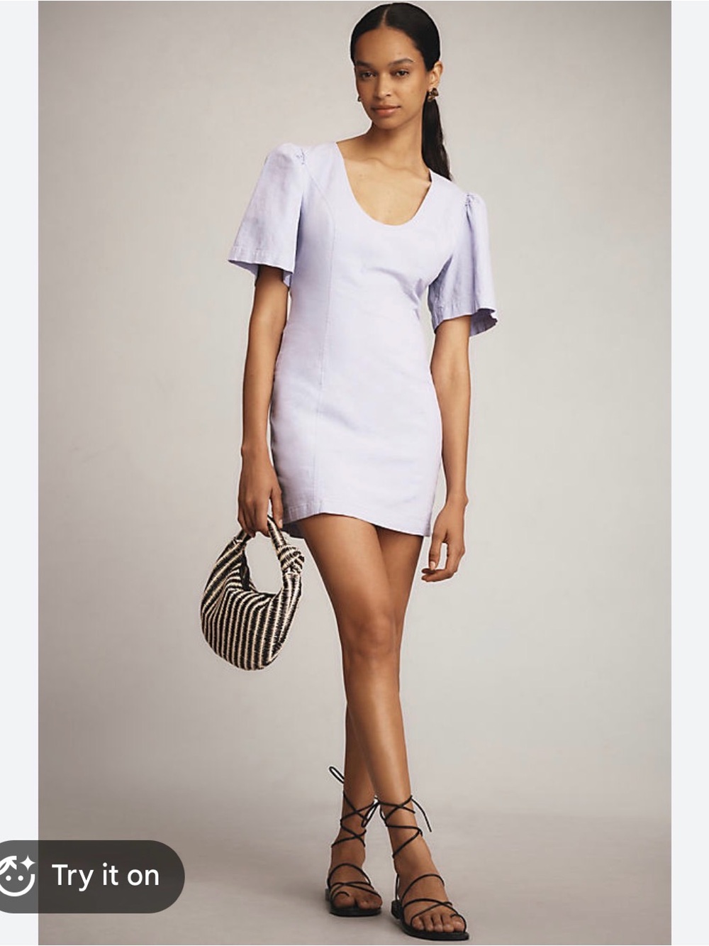 Lilac Puff-Sleeve Mini Dress - Women